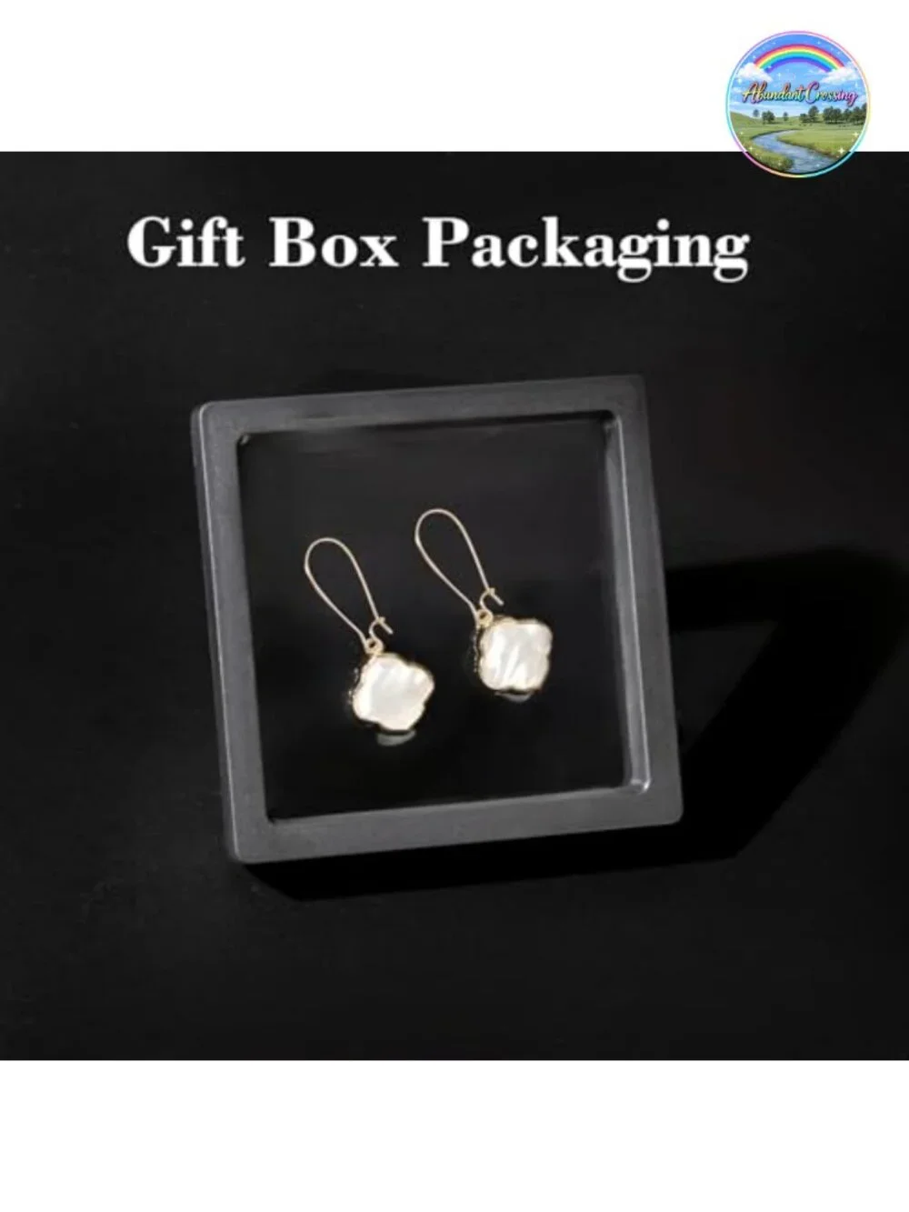 14K Gold Plated Drop Dangle Earrings Natural Shell Pearl Women's Handmade